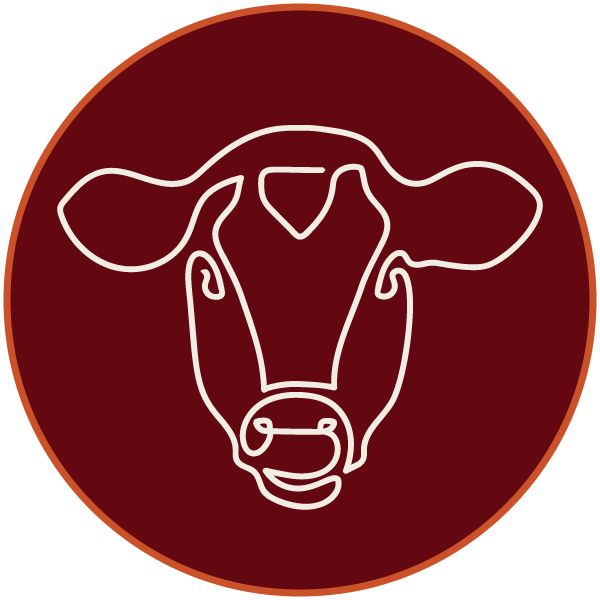 Mono-line cow head illustration